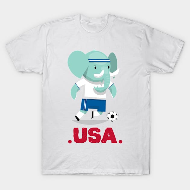 USA Soccer Elephant T-Shirt by Rayrock76